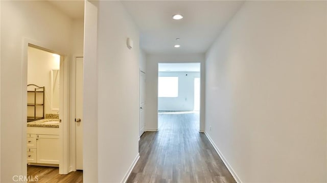 hallway featuring light hardwood / wood-style floors