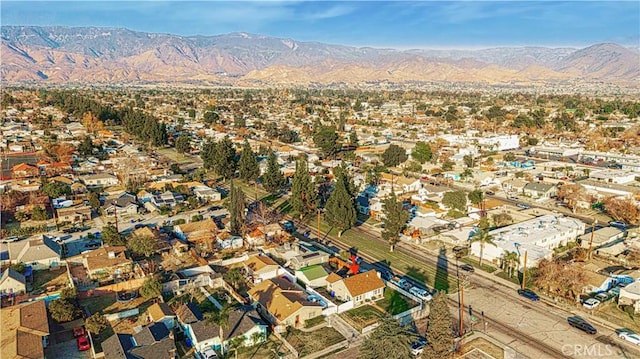 bird's eye view with a mountain view