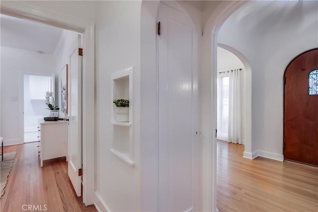 foyer featuring light hardwood / wood-style flooring