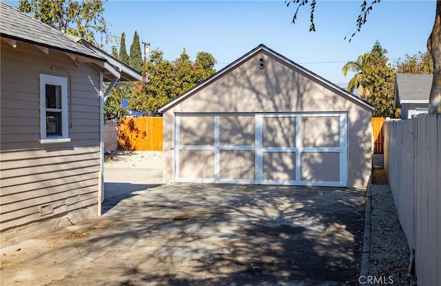 view of garage