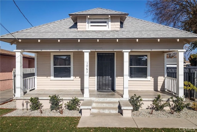 bungalow-style home with a porch