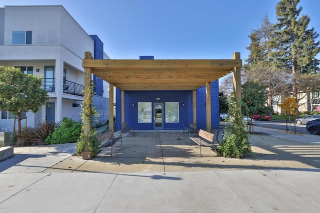 exterior space featuring a carport