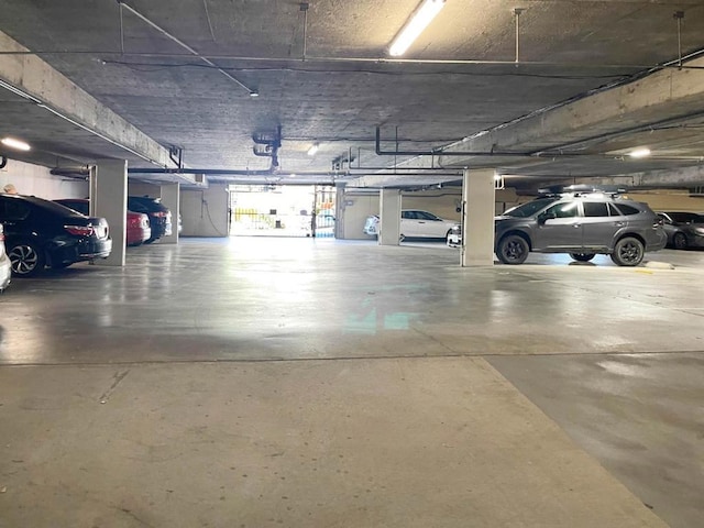 garage featuring a garage door opener