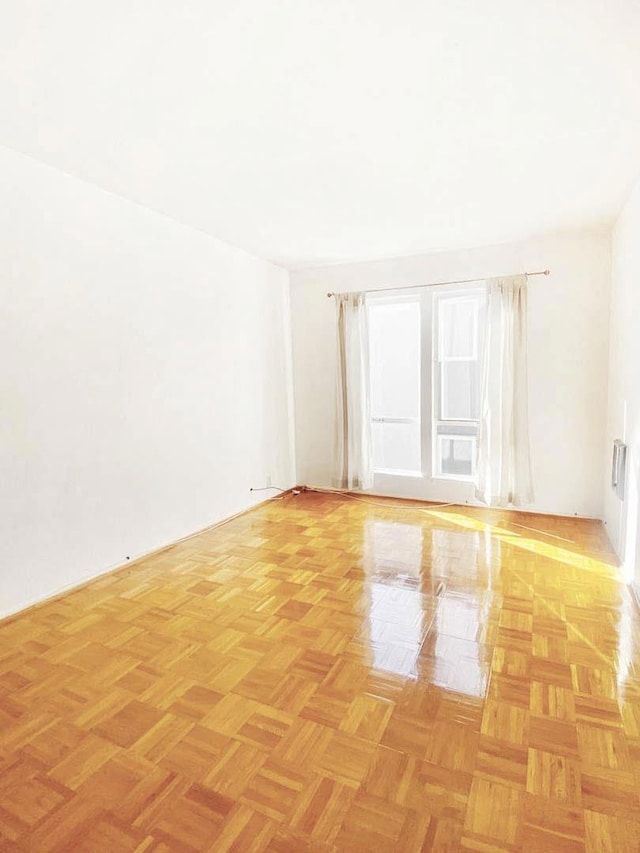 empty room featuring light parquet floors