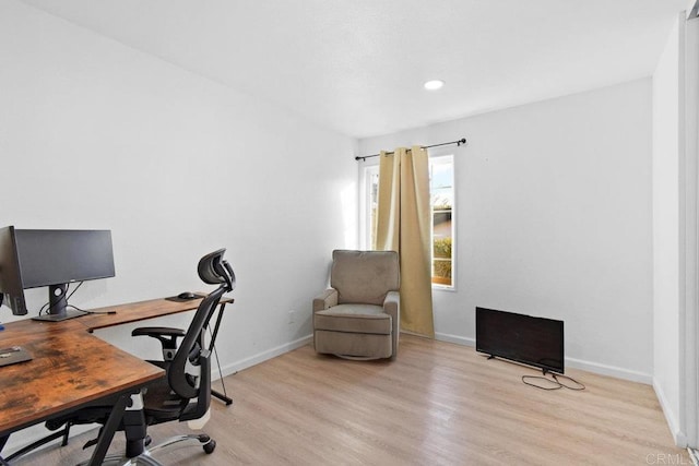 office featuring light hardwood / wood-style floors