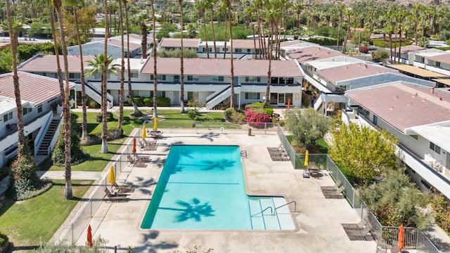 view of pool featuring a patio