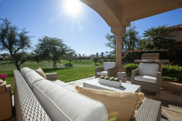 view of patio featuring an outdoor living space