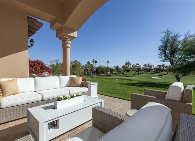 view of patio / terrace featuring an outdoor living space