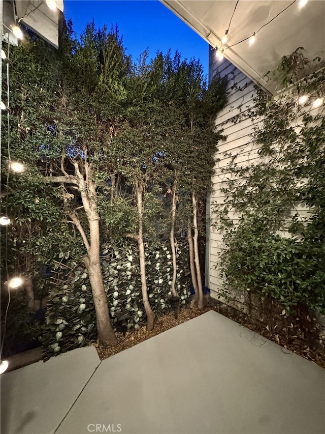 view of patio at twilight