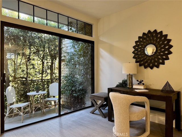 interior space featuring wood finished floors