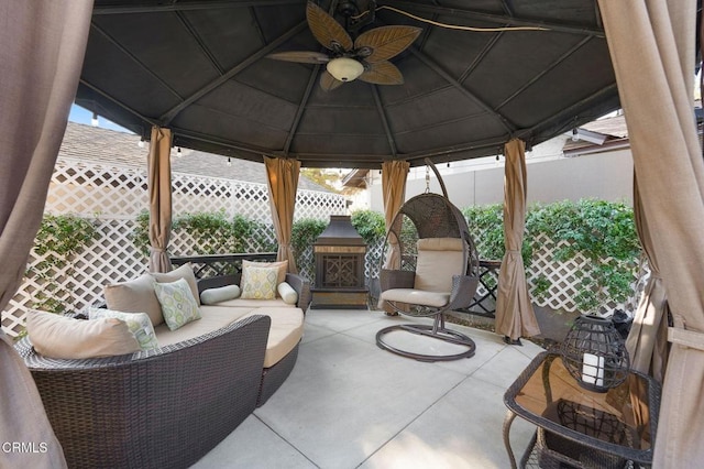 view of patio with a gazebo