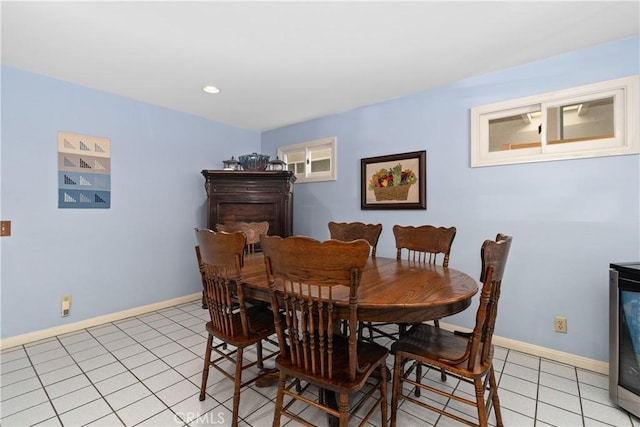 dining room featuring light tile patterned floors