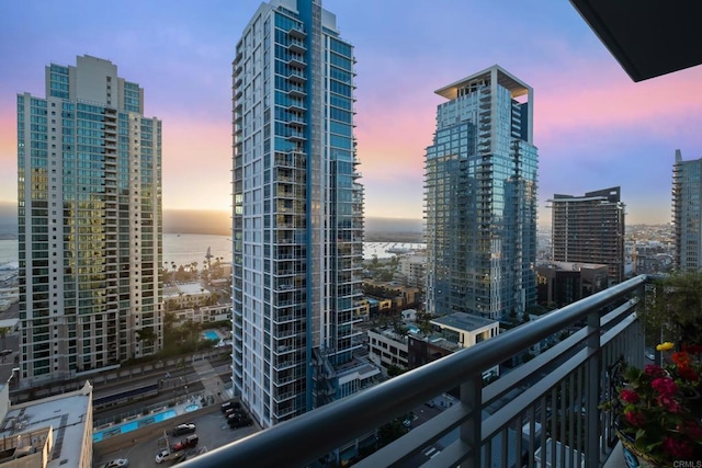 view of city featuring a water view