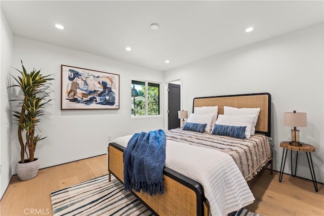 bedroom featuring light wood-type flooring