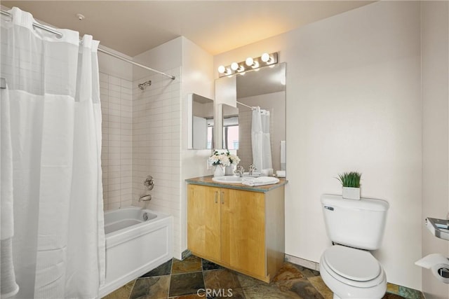 285 W 6th St Unit 426, San Pedro, CA 90731 - full bath featuring shower / bath combination with curtain, vanity, and stone finish floors