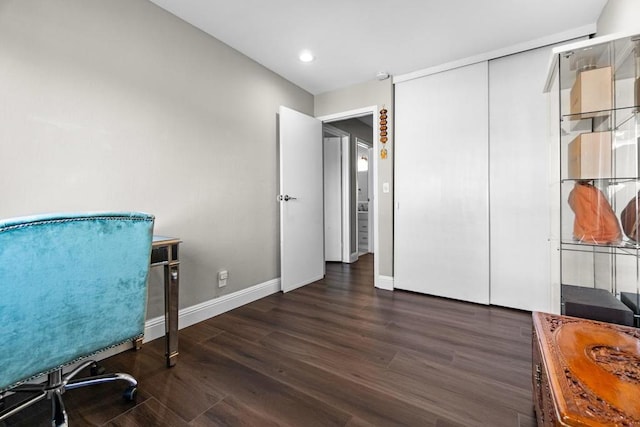 office featuring dark hardwood / wood-style flooring