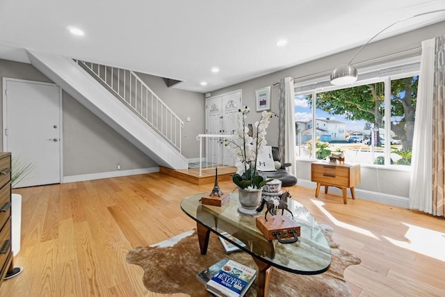 living room featuring wood-type flooring