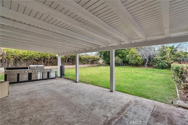 view of patio / terrace featuring grilling area and exterior kitchen