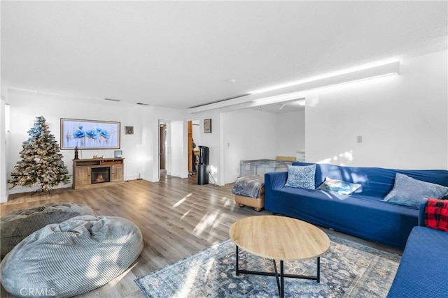 living room featuring hardwood / wood-style flooring