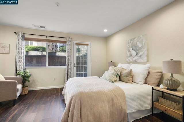 bedroom featuring dark wood-type flooring