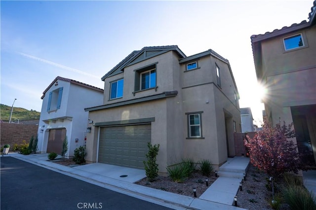 view of property with a garage