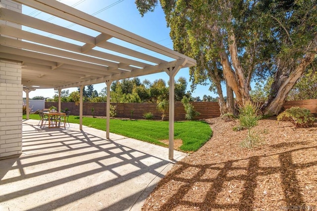 view of patio / terrace featuring a pergola