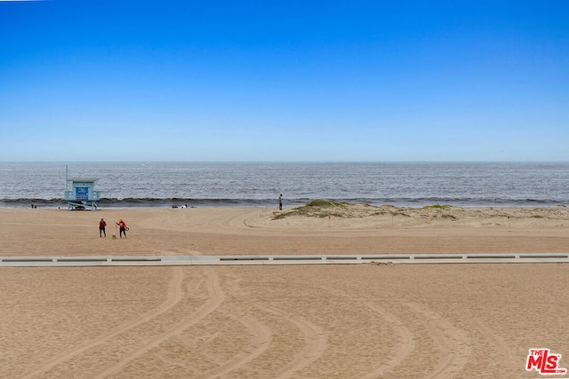 property view of water featuring a view of the beach