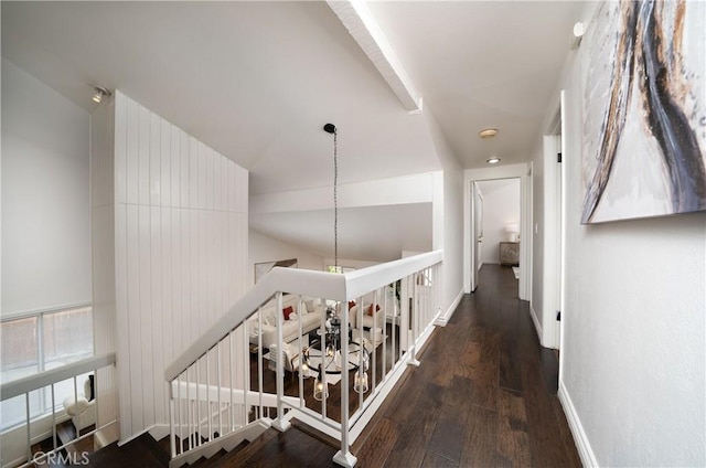 hall featuring dark hardwood / wood-style floors