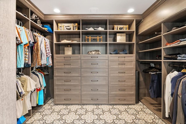 view of walk in closet