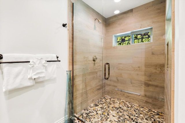 bathroom with walk in shower