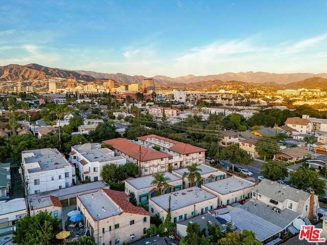 drone / aerial view with a mountain view