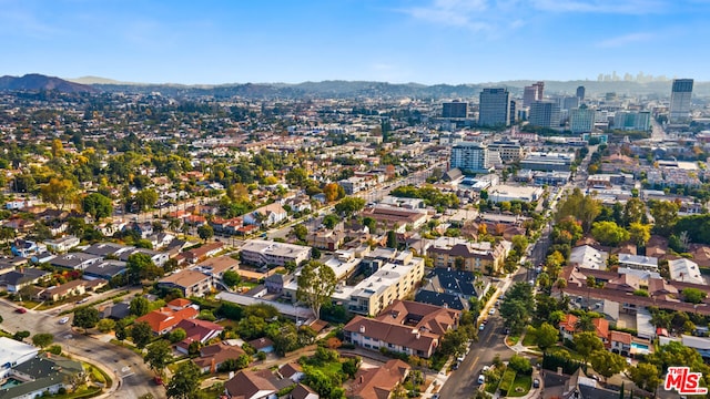 drone / aerial view with a mountain view