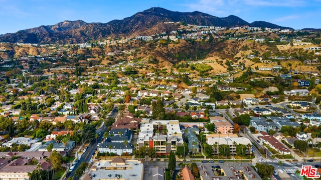 drone / aerial view with a mountain view