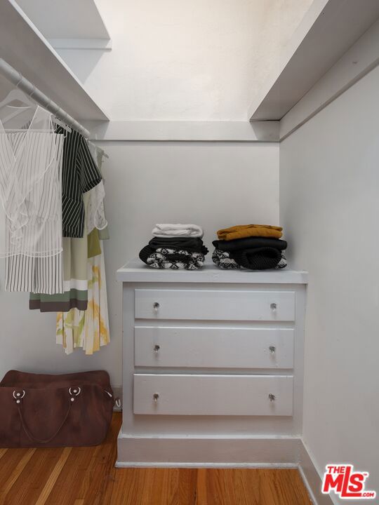 walk in closet featuring light wood-type flooring