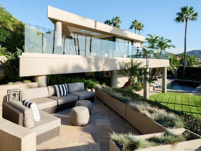 view of patio featuring an outdoor hangout area