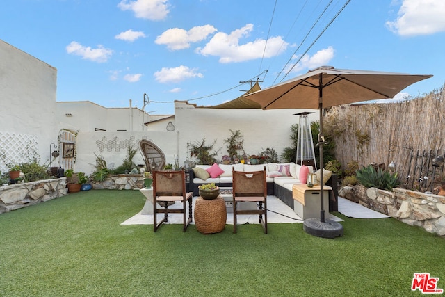 view of patio featuring outdoor lounge area