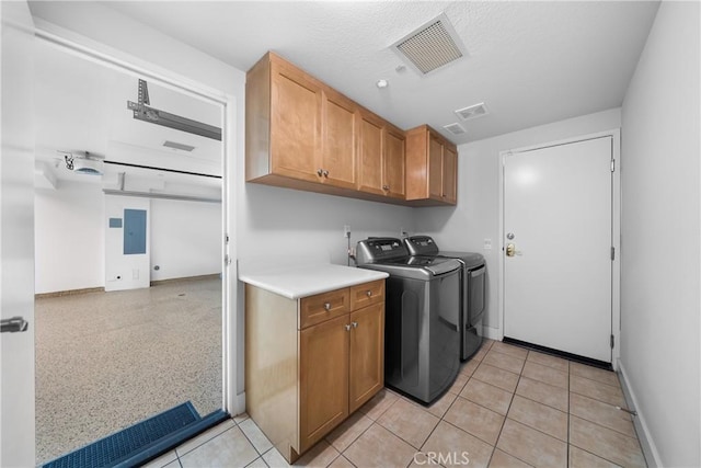 6011 Dawn Crk Unit 7, Playa Vista, CA 90094 - laundry room with washer and dryer, cabinet space, electric panel, and light tile patterned floors