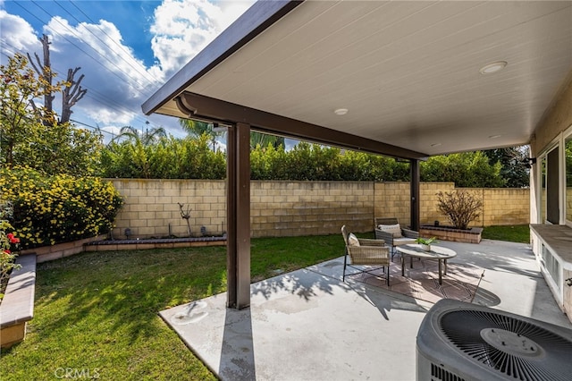 view of patio / terrace with central air condition unit