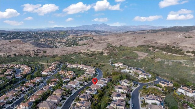 aerial view with a mountain view