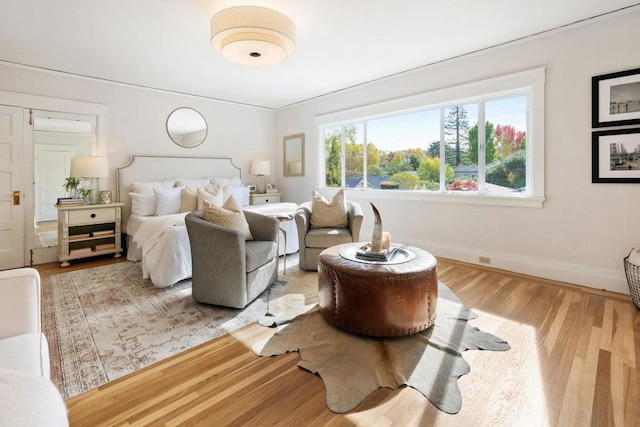 bedroom featuring light hardwood / wood-style flooring