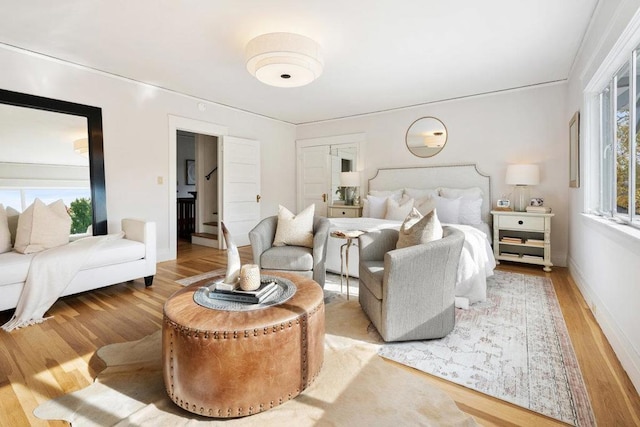 bedroom featuring hardwood / wood-style flooring