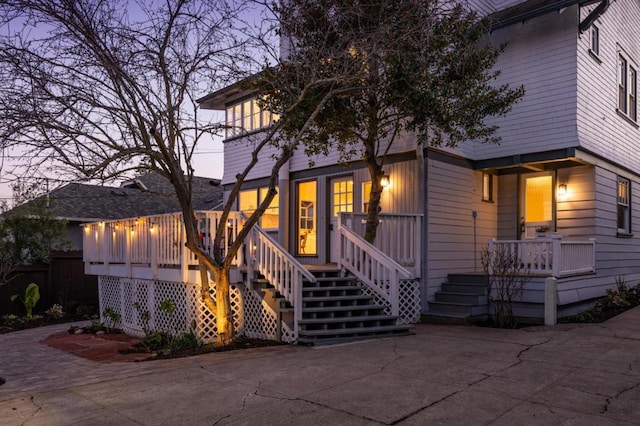 view of front of home featuring a deck