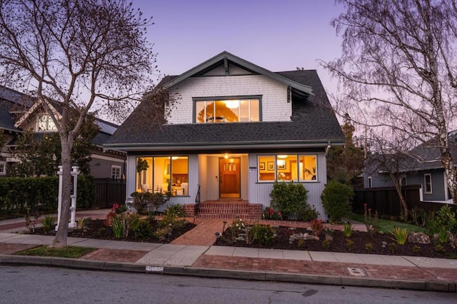 view of front of house with covered porch