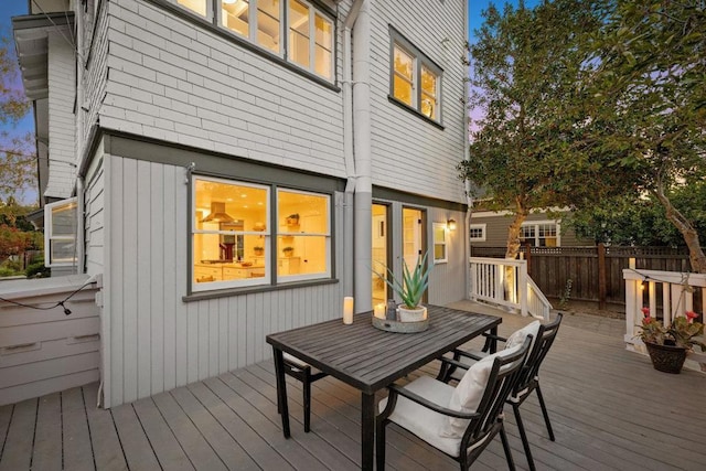 view of deck at dusk