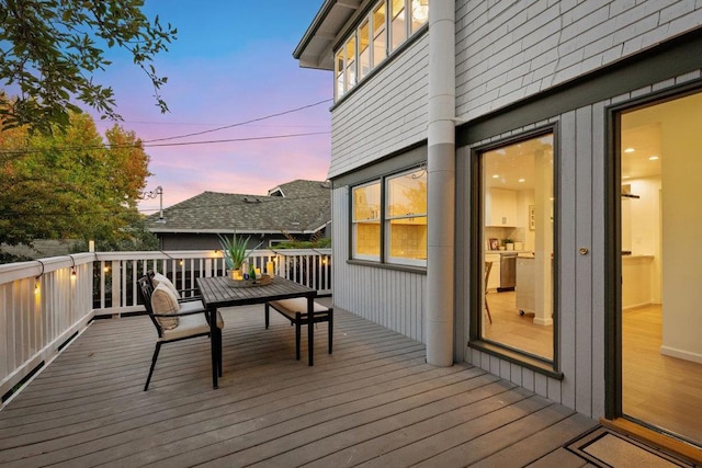 view of deck at dusk