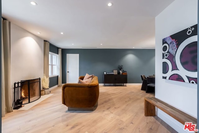 living room featuring light hardwood / wood-style floors