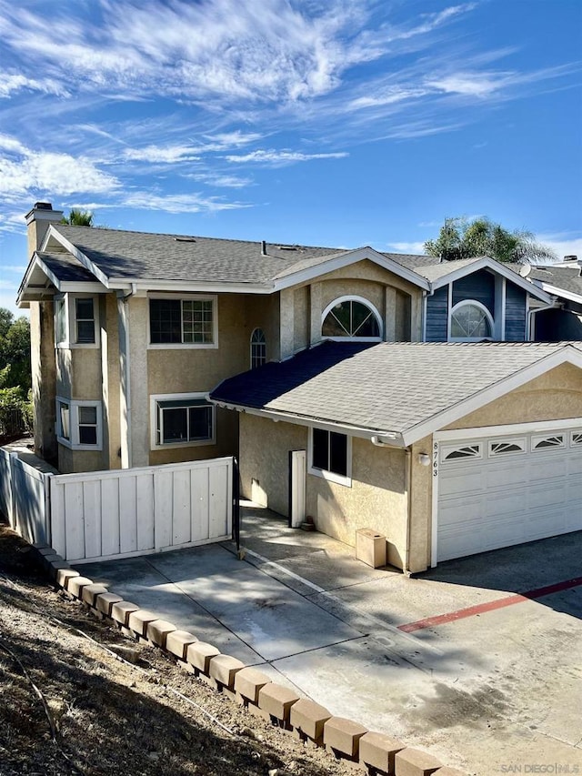 view of front of home featuring a garage