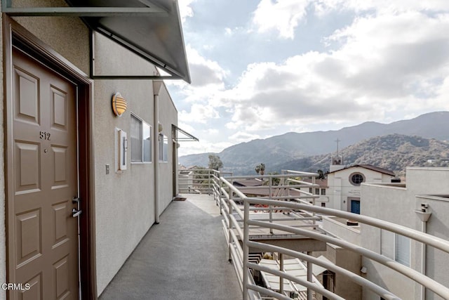 balcony with a mountain view