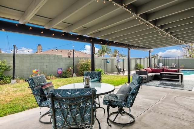 view of patio with outdoor lounge area