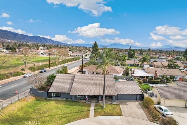 aerial view featuring a mountain view